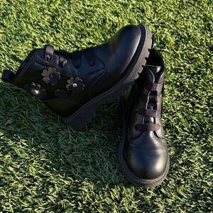 Jessica Simpson Black Floral Combat Boots Toddler 10